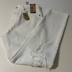 Levis 501 Jeans Womens White Original Button Fly High Rise Cotton Denim 30x30